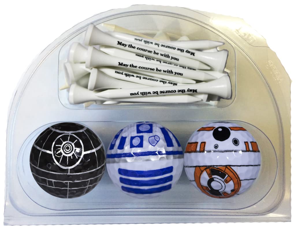Death Star BB8 R2D2 Golf Balls Great Gift for Moms Dads and Kids - Fun Golfing Experience