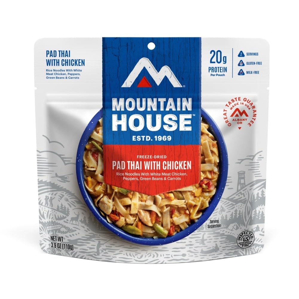 Mountain House Gluten-Free Pad Thai with Chicken | Perfect for Backpacking & Camping | 2 Servings
| Mountain House Free